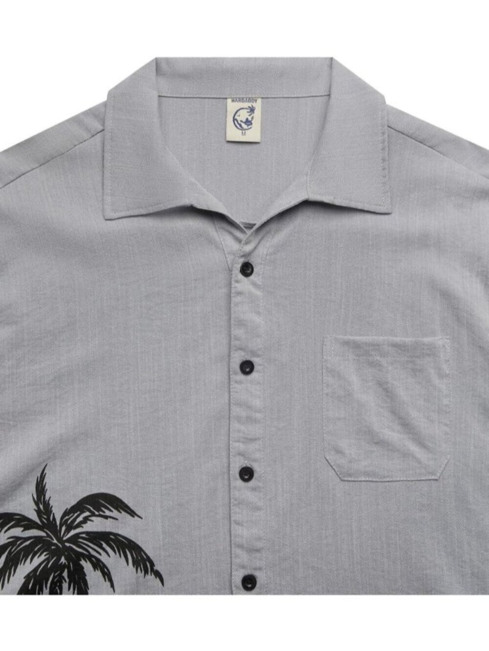 〽️Men's Coconut Tree Light Gray Short Sleeve Coconut Printed Button Down Shirt